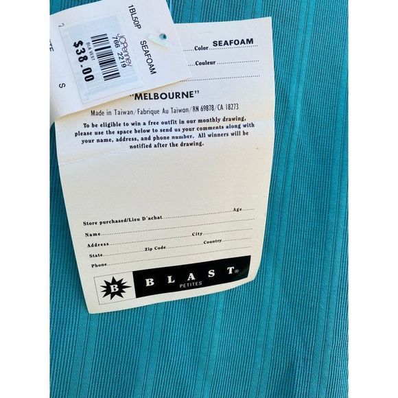 Blast Womens Sweater Vest Green V Neck Pocket Button Side Slit Petites S New - Picture 7 of 8